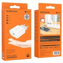 Мережевий зарядний пристрій BOROFONE BA61A Origin single Type-C charger(EU