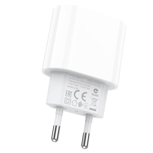 Мережевий зарядний пристрій BOROFONE BA61A Origin single Type-C charger(EU