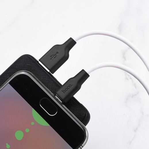 USB кабель HOCO X21 PLUS SILICONE USB - micro USB 2M БIЛИЙ