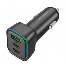 Автомобільний зарядний пристрій BOROFONE BZ28C PD 30W 2*TYPE-C + QC3.0, чорний
