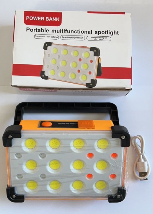 Ліхтарик LED 12 Solar / 9000mAh Жёлтый