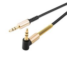Аудіокабель HOCO UPA02 AUX Spring Audio 3,5 мм штекер (папа)  -  3,5 мм штекер (папа), 1 м, чорний