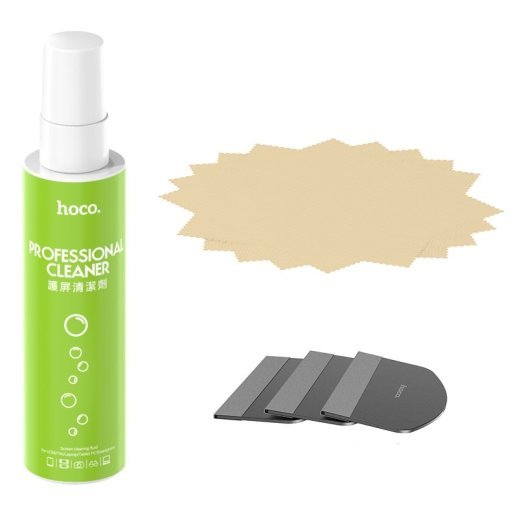 Комплект очищення екрану телефону HOCO CLEANING KIT (рідина + серветки + шпатель)
