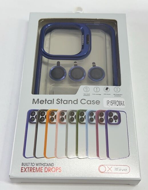 Чехол Metal Stand Case Apple Iphone 15 ProMax Blue 3