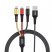 Кабель USB Denmen D02E 3В1 ТКАНИНОВА ОПЛЕТКА 2.4A USB - Lightning/Micro/Type-C
