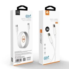 Кабель USB-C WUW X189 Type-C - Type-C 60W 2 МЕТРИ БІЛИЙ (45)