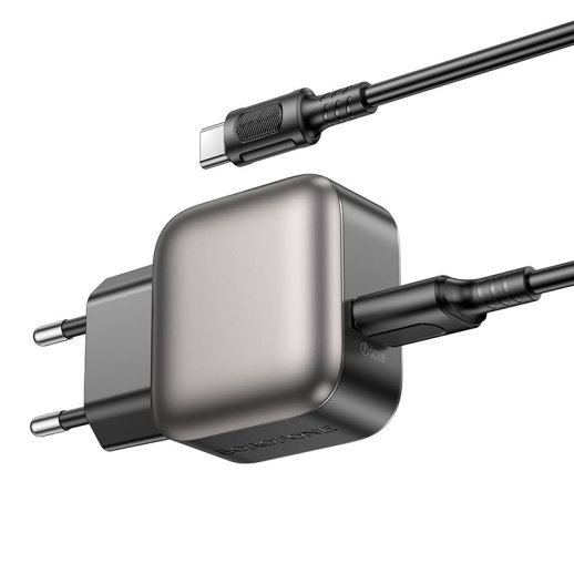 Мережевий зарядний пристрій BOROFONE BAS52A USB QC3.0 18W + кабель USB - TYPE-C, чорний