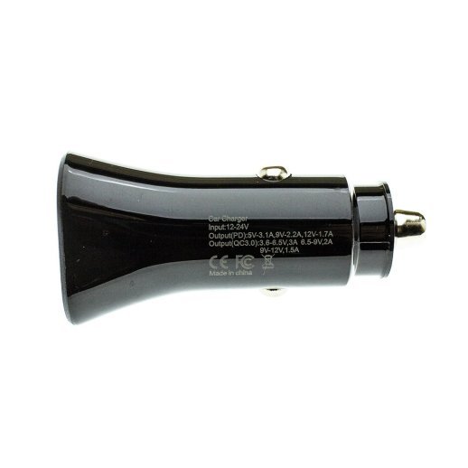 Автомобільний зарядний пристрій MEGA TRIANGLE 1 USB QC 3.0 + 1 TYPE-C PD 38W без упаковки