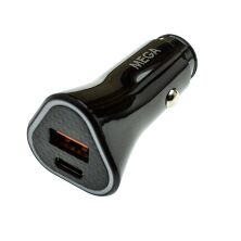 Автомобільний зарядний пристрій MEGA TRIANGLE 1 USB QC 3.0 + 1 TYPE-C PD 38W без упаковки