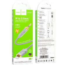 Кабель AUX HOCO UPA30 3,5 мм (штекер) на Lightning (штекер) 1метр, серый