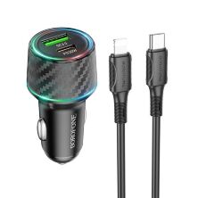Автомобільний зарядний пристрій BOROFONE BZ21 Brilliant 48W dual port  PD30W+QC3.0 + кабель USB TYPE-C - LIGHTNING