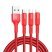 USB Кабель HOCO X26 3in1 USB - Lightning + MicroUSB + Type-C 1М, чорно-червоний