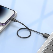 USB кабель HOCO X96 USB - Lightning, 0.25 метри, чорний