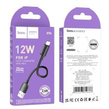 USB кабель HOCO X96 USB - Lightning, 0.25 метри, чорний