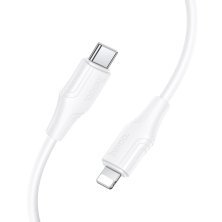 USB-C кабель HOCO X124 Silicone Type-C - Lightning 27W, білий