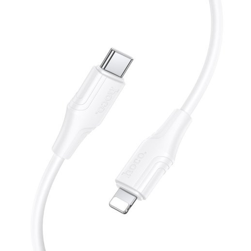 USB-C кабель HOCO X124 Silicone Type-C - Lightning 27W, білий
