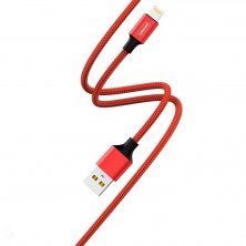 Кабель USB Denmen D02L USB - Lightning (2,4A) ТКАНИНОВА ОПЛЕТКА