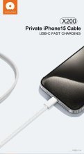 Кабель USB-C WUW X200 USB-C - Type-C 60W PD ТКАНИНА Білий