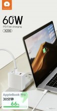 Кабель USB-C WUW X200 USB-C - Type-C 60W PD ТКАНИНА Білий