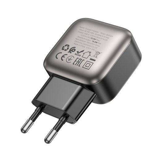 Мережевий зарядний пристрій BOROFONE BAS52A USB QC3.0 18W, чорний