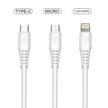 Мережевий зарядний пристрій WUW T47 2.4A + USB Lightning БІЛИЙ (70)