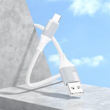 USB кабель BOROFONE BX101 USB - Lightning, 2.4A, 1 метр, білий