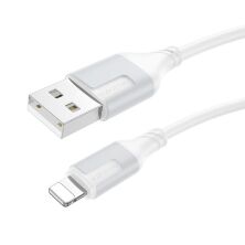 USB кабель BOROFONE BX101 USB - Lightning, 2.4A, 1 метр, білий