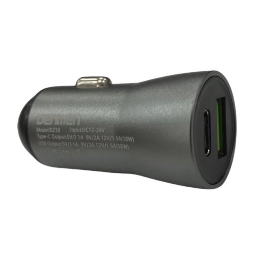 Автомобільний зарядний пристрій DENMEN DZ10 3.1A 2 PORT 18W, QC3.0+PD