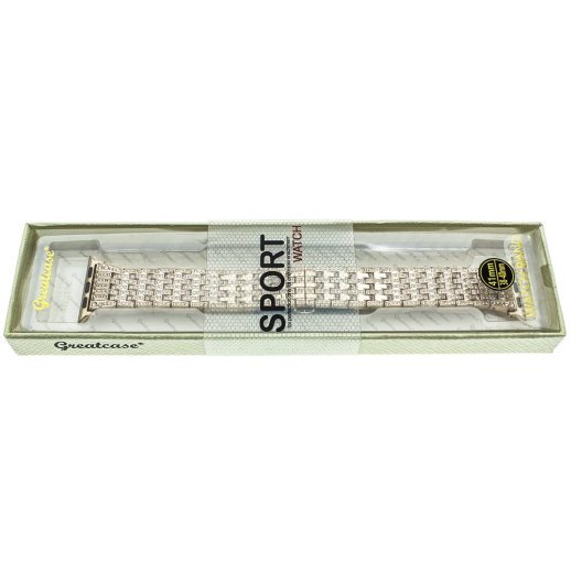 Ремінець металевий стрази rhinestones APPLE WATCH 42/44/45 MM №1