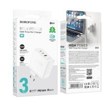 Мережевий зарядний пристрій BOROFONE BN11 100W PD Type-C*2 + USB QC3.0