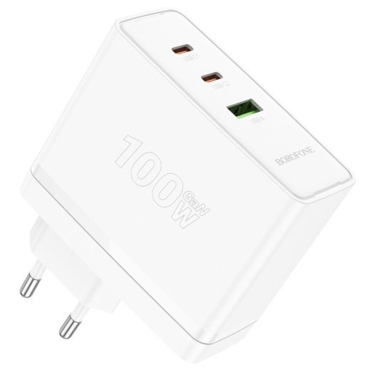 Мережевий зарядний пристрій BOROFONE BN11 100W PD Type-C*2 + USB QC3.0