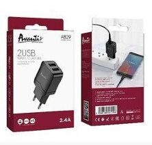 Мережевий Зарядний Пристрій Avantis A829 2USB Чорний