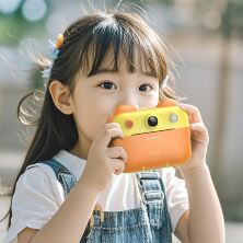 ФОТО КАМЕРА HOCO DV204 Dual lens children printing camera, жовтий
