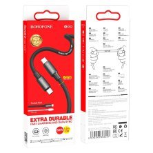 USB-C кабель BOROFONE BX82 Bountiful 60W charging data Type-C to Type-C 6ММ