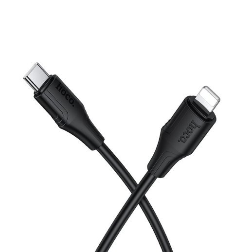 USB-C кабель HOCO X124 Silicone Type-C - Lightning 27W, чорний