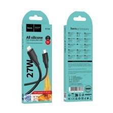 USB-C кабель HOCO X124 Silicone Type-C - Lightning 27W, чорний