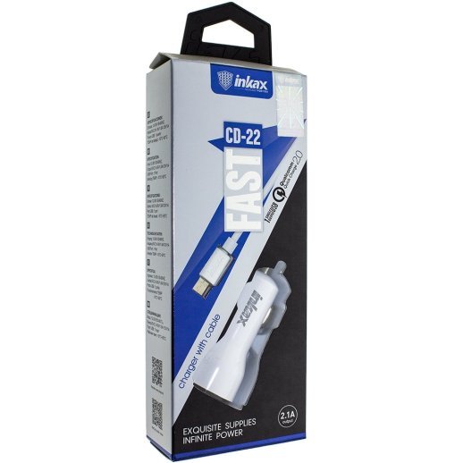 Автомобільний зарядний пристрій INKAX CD-22 2.1A + USB кабель MICRO
