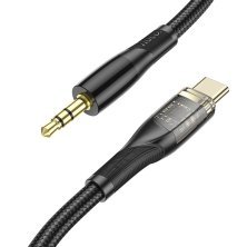 Аудіокабель HOCO UPA25 Transparent Discovery Edition Type-C  -  3,5 мм, 1 м, чорний