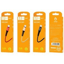Кабель USB Denmen D02T USB - Type-C (2,4A) ТКАНИНОВА ОПЛЕТКА