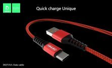 Кабель USB Denmen D02T USB - Type-C (2,4A) ТКАНИНОВА ОПЛЕТКА