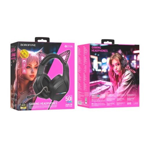 Дротова комп'ютерна гарнiтура BOROFONE BO106 CAT з вушками
