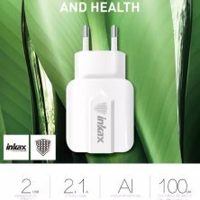 Мережевий зарядний пристрій INKAX CD-21 2.1A | 2 USB port + USB кабель Type-C для Android
