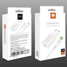 Мережевий зарядний пристрій WUW T47 2.4A + USB Micro БІЛИЙ (70)