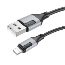 USB кабель BOROFONE BX101 USB - Lightning, 2.4A, 1 метр, чорний
