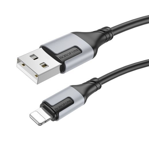 USB кабель BOROFONE BX101 USB - Lightning, 2.4A, 1 метр, чорний
