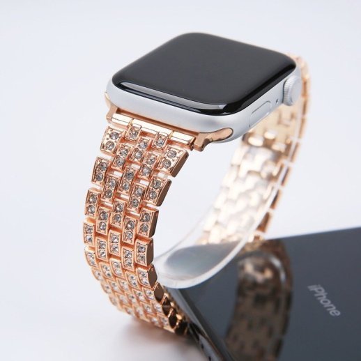Ремінець металевий стрази rhinestones APPLE WATCH 42/44/45 MM №2