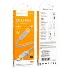 Кабель AUX HOCO UPA30 3,5 мм (штекер) на TYPE-C (штекер) 1метр, серый
