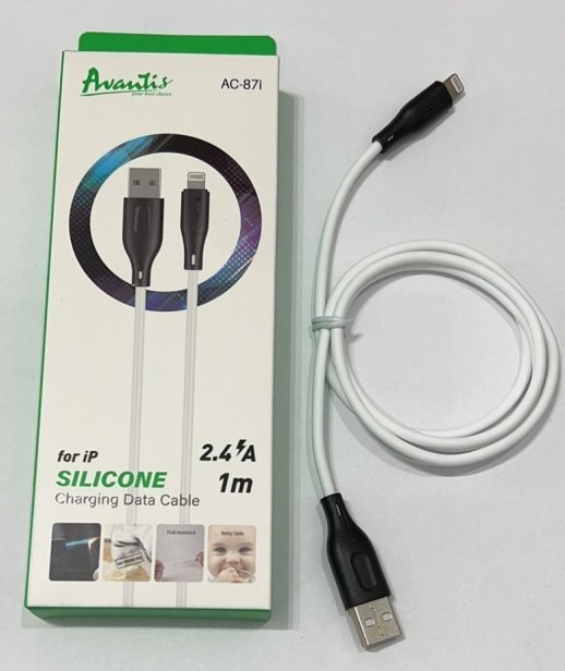 USB Cable Avantis AC-87i Silicone Lightning Black