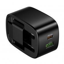 Мережевий зарядний пристрій HOCO CS102A TYPE-C PD 30W / USB QC 3.0, чорний