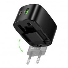 Мережевий зарядний пристрій HOCO CS102A TYPE-C PD 30W / USB QC 3.0, чорний